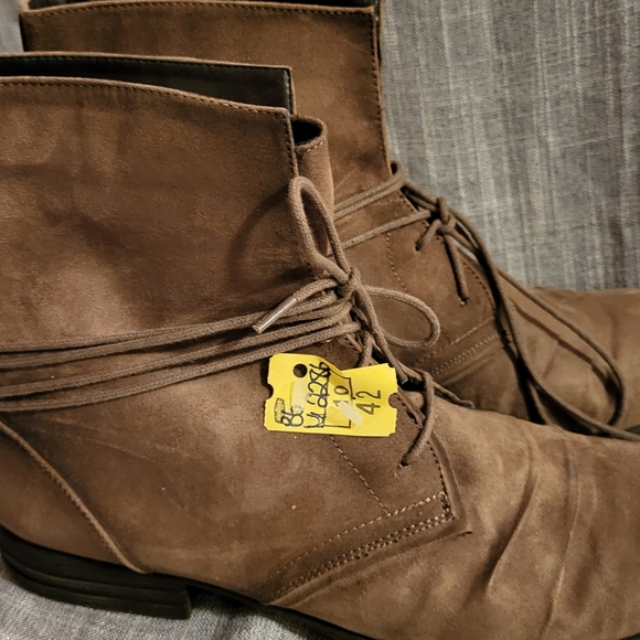 Ladies Boots  Taupe Lace Up Microfibre Ankle Boot 11 - Picture 3 of 9